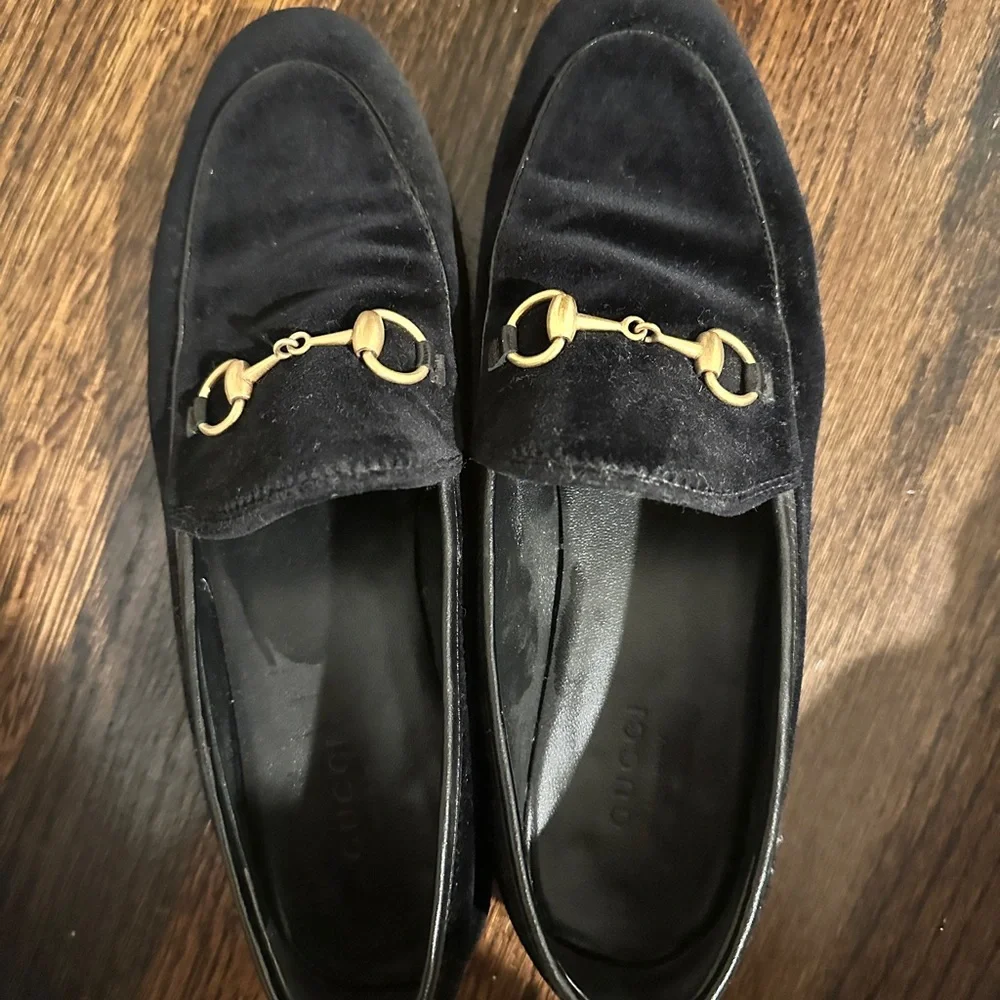 Gucci Black Velvet Loafers - Picture 2 of 6